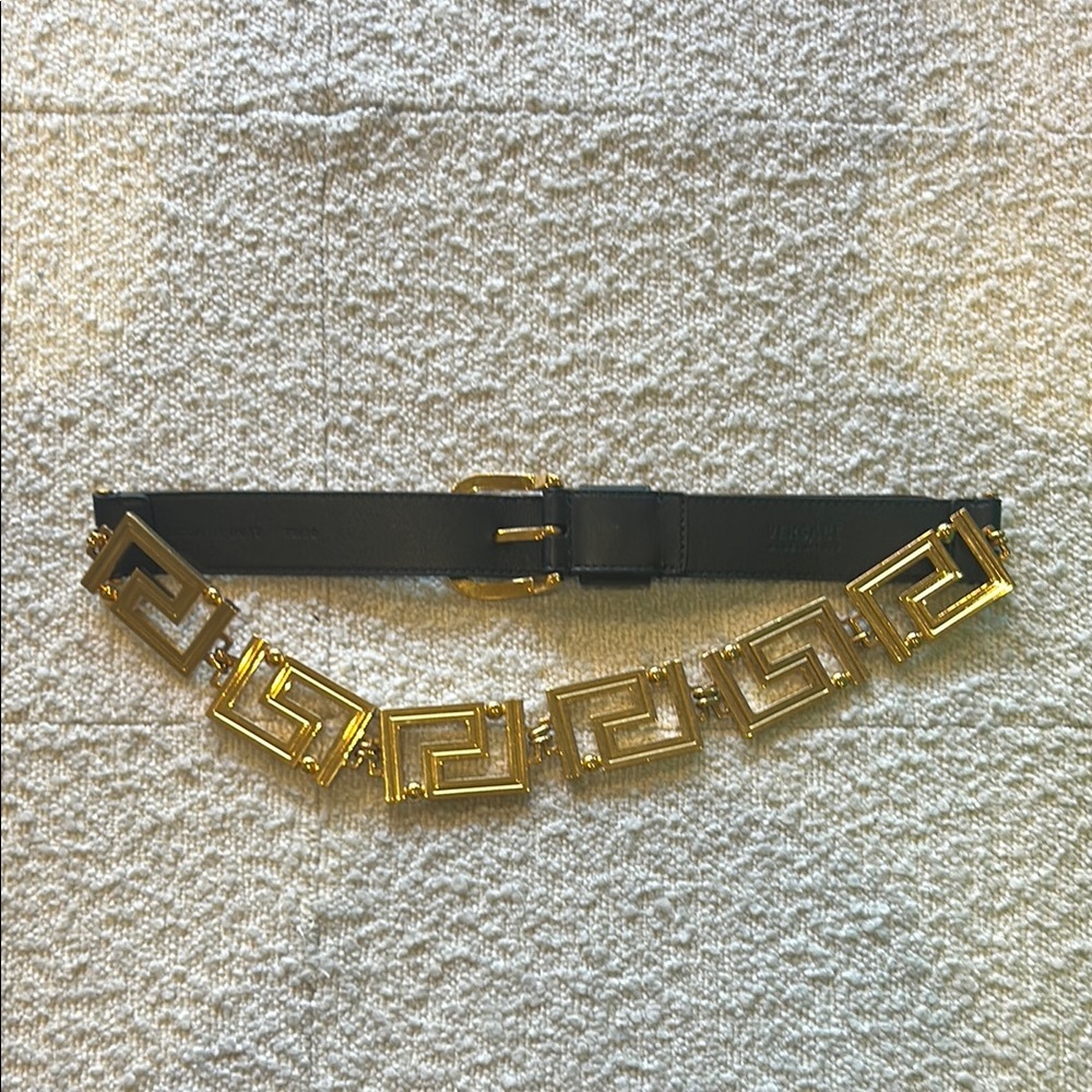 Vintage Versace Black and Gold Belt